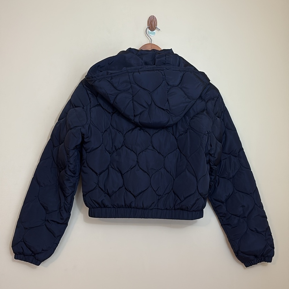 B Coature | NWT Black Quilted Puffer Hooded Snap Zip Jacket Small - Picture 17 of 17